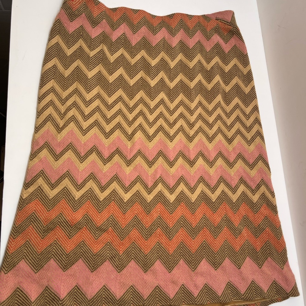 Missoni Pencil Skirt Medium 40 Made in Italy Knit Pink Classic Chevron Feminine
